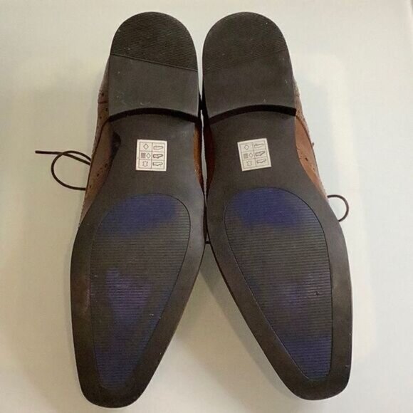 RED TAPE CARN 2 BROGUE MENS BROWN LEATHER LACE UP SHOES SIZE 9 - Picture 7 of 13